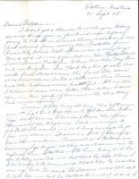 Letter from Clarence Williams to Gretchen Williams, September 21, 1945