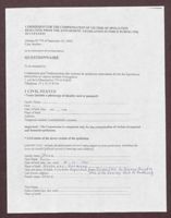Questionnaire from Commission for the compensation of victims filled out by Beatrice Karp