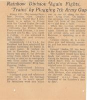 Rainbow Division Again Fights, 'Trains' by Plugginng 7th Army Gap