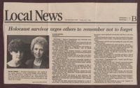 Holocaust survivor urges others to remember not to forget, May 7, 1985
