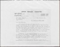 Letter from the Jewish Refugees Committee to Bertha Gottlieb, December 20, 1944
