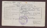 Ignac Grossman Registration Card, November 5, 1945