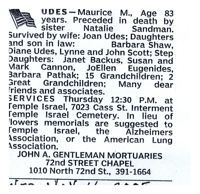 Maurice Udes Obituary