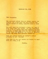 Letter to Jeanette, February 10, 1941