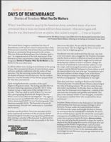 United States Holocaust Memorial Museum Days of Remembrance