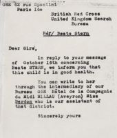 Letter from OSE Paris to British Red Cross