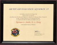 Air Test and Evaluation Squadron 23 Flyover American Flag Certificate