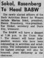 Hanna Rosenberg elected vice-president of Barb Activities Board for Women