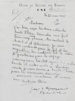 Letter from Beate Stern to OSE Paris, March 22, 1945