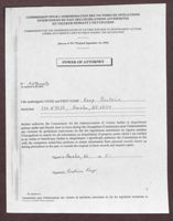 Bea Karp's Power of Attorney for the Commission pour l'indemnisation des victimes