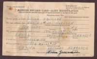 Miriam Grossman Department of Justice Immigration Naturalization Service Address Record Card
