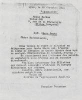 Letter from Germaine Dessonaz to Suzanne Bardon regarding Bea Karp, December 20, 1944