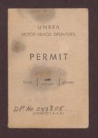 Ignaz Grossman's UNRRA Motor Vehicle Operator's Permit