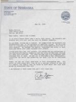 Letter from Governor Ben Nelson to Audra Weitzel, May 24, 1996