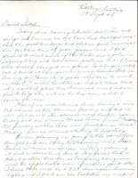 Letter from Clarence Williams to Gretchen Williams, September 19, 1945