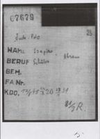Abraham Szapiro's Labor Assignment Card