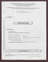 Bea Karp's Questionnaire for the indemnification of victims