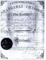 Marriage Certificate of Albert and Minna Silbernagel