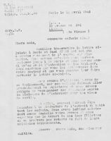 Letter from OSE Paris to OSE Limoges, April 12, 1945