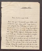 Letter from Beate Stern to Albert and Flora Schmidt and Bertha Gottlieb, October 2, 1947