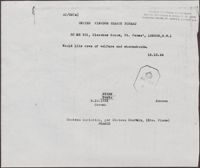 Request for News on Beate Stern (Bea Karp), October 16, 1944